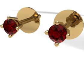 Brinco Solitário Com Rubis 18k Entrega Imediata Brinco Solitário Com Rubis 18k Entrega Imediata