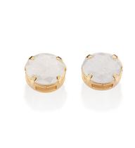 Brinco solitário fusion banhado a ouro 18k com zircônias Cód. 52738506