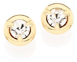 Brinco Solitário Redondo Com Cristal Rommanel 525176