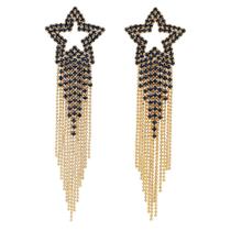 Brinco Strass Franja Estrela BC2527 Brinco Strass Franja Estrela BC2527
