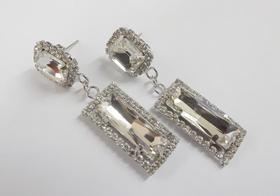 Brinco Strass Retângulo BC3471 Brinco Strass Retângulo BC3471