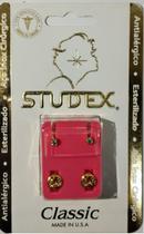 Brinco studex classic 2mm bezel azul pequeno dourado cor:dourado
