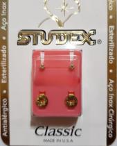 Brinco studex classic 2mm cristal pequeno dourado cor:dourado Brinco studex classic 2mm cristal pequeno dourado cor:dourado