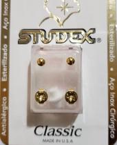 Brinco studex classic 3mm bolinha média dourado cor:dourado