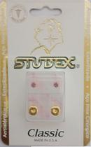 Brinco studex classic 3mm rosa claro medio dourado cor:dourado