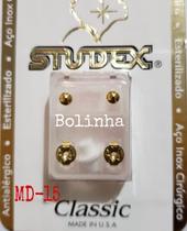 Brinco studex classic 4mm bolinha média dourado Brinco studex classic 4mm bolinha média dourado