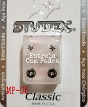 Brinco studex classic 4mm estrela com pedra medio prata Brinco studex classic 4mm estrela com pedra medio prata