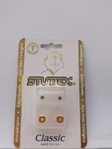 Brinco studex classic 4mm estrelado azul medio dourado