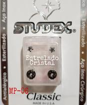 Brinco studex classic 4mm estrelado cristal medio prata Brinco studex classic 4mm estrelado cristal medio prata