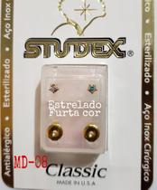 Brinco studex classic 4mm estrelado furtacor medio dourado
