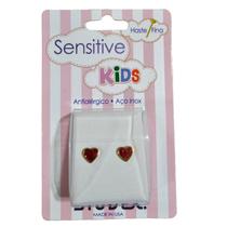Brinco studex sensitive kids coração vermelho 6x6mm sk3567y