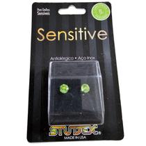 Brinco studex sensitive zodíaco 5mm capricórnio perido verde cor:dourado