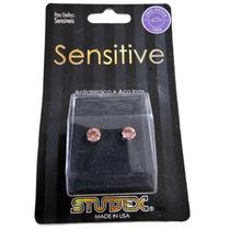 Brinco studex sensitive zodíaco 5mm libra - alexandrita rosa cor:dourado