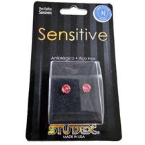 Brinco studex sensitive zodíaco 5mm peixes - rosa cor:dourado