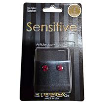 Brinco studex sensitive zodíaco 5mm sagitário grana vermelho cor:dourado