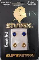 Brinco Studex Supermaxxi Bezel Azul Safira 6mm L6209Y Dourado Brinco Studex Supermaxxi Bezel Azul Safira 6mm L6209Y Dourado