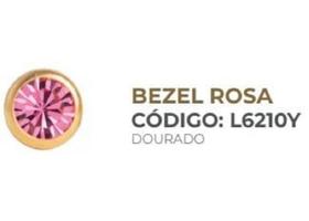 Brinco studex supermaxxi bezel rosa 6mm l6210y dourado