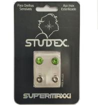 BRINCO STUDEX SUPERMAXXI BEZEL VERDE 6MM L6208W PRATEADO cor:dourado BRINCO STUDEX SUPERMAXXI BEZEL VERDE 6MM L6208W PRATEADO cor:dourado