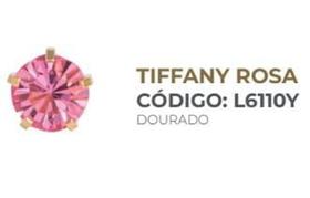 Brinco studex supermaxxi tiffany rosa 6mm l6110y dourado
