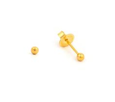 Brinco studex system 75 adulto bola 3mm haste longa dourado