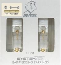 Brinco studex system 75 adulto par a escolha modelos:barbell bolinha 4mm prateado