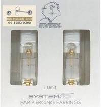 Brinco studex system 75 adulto par aquamarine 3mm dourado Brinco studex system 75 adulto par aquamarine 3mm dourado