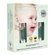 Brinco System 75 Cristal Dourado Infantil Brinco System 75 Cristal Dourado Infantil