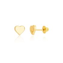 Brinco Tarraxa Baby Coração Banhado a Ouro 18k