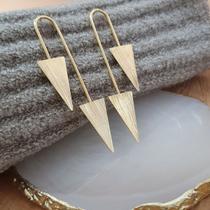 Brinco Teresa Semijóia Banhada A Ouro Tendência Moderno