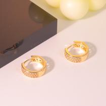Brinco Tipo Argola Cravejada Semi Joias Banho Ouro 18k Elegante Noiva Garantia Casamento Presente