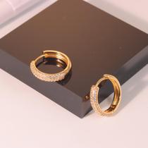 Brinco Tipo Argola Cravejada Semi Joias Banho Ouro 18k Elegante Noiva Garantia Casamento Presente