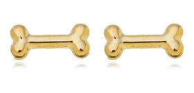 Brinco Titi Ossinho Liso Banhado em ouro 18k Brinco Titi Ossinho Liso Banhado em ouro 18k