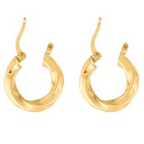 Brinco Torcido De Argola Em Ouro 18k 750 Brinco Torcido De Argola Em Ouro 18k 750