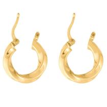 Brinco Torcido De Argola Em Ouro 18k 750 Brinco Torcido De Argola Em Ouro 18k 750