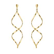 Brinco Torcido Folheado Ouro 18k Grande