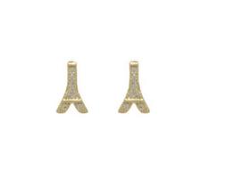 Brinco Torre Eiffel com Cravação de Microzirconias - Banhado a Ouro