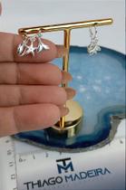 Brinco Tranqueta Fundo do Mar Prata - 01 Par de Semi-Joias