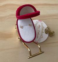 Brinco Três Arcos 18k com 2 Diamantes 8/8