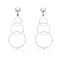 Brinco Três Argolas Penduradas Banhado a Prata 925 Brinco Três Argolas Penduradas Banhado a Prata 925