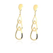 Brinco Tres Gotas Vadas Folheado Em Ouro 18K