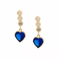 Brinco Três Marias Coração 6mm Ouro 18k 750 Jóias