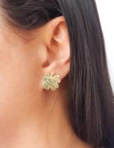 Brinco Trevinho de quatro folhas - Banhado em Ouro 18 k