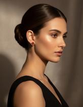 Brinco Trevo com Pedra Cornalina em Prata 925 Brinco Trevo com Pedra Cornalina em Prata 925