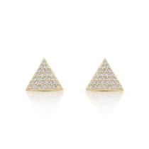Brinco Triangular Com Mini Zirconias Brinco Triangular Com Mini Zirconias