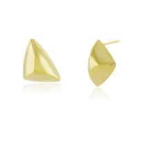 Brinco Triangular Via - Banho Ouro 18K