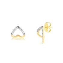 Brinco Triângulo Com Pedras De Zircônias Folheado A Ouro