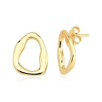 Brinco Triângulo Orgânico Pequeno Folheado a Ouro 18k