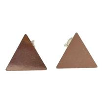 Brinco Triângulo Pequeno em Prata 925 Chapinha Brilhante