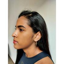 Brinco tridente cravejado mm zircônia banhado a ouro 18k Brinco tridente cravejado mm zircônia banhado a ouro 18k