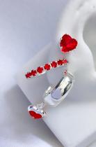 Brinco Trio Argola Feminino Folheado Prata 925